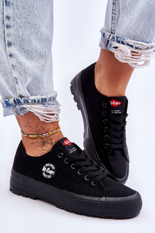 Trampki Niskie Damskie Platforma Czarne Lee Cooper LCW-23-44-1652L