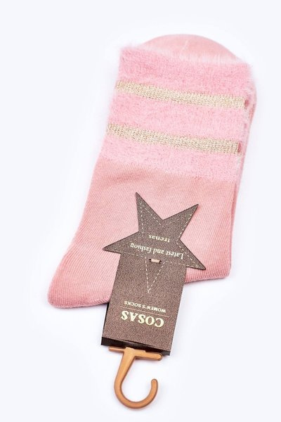 Women's Cotton Socks With Fur COSAS Pink