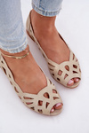 Perforated Ballerinas With Open Toes Gold Calgis