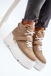 Sneakersy Skóra Naturalna Damskie Zazoo 3450 Beżowe