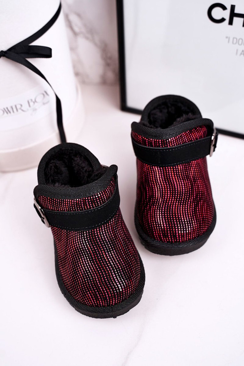 Children's Snow Boots With Fur Red Black Dreamy
