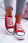 Women's Low Fabric Sneakers Red FreeTime