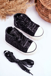 Children's Sneakers With Glitter Black Ally