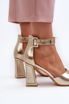 Elegant Women's Sandals with Gold Heels Rosazara