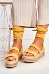 Women's Platform Sandals Tiered Yellow La Favorite