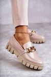 Lacquered Loafers On The Platform Beige Inger