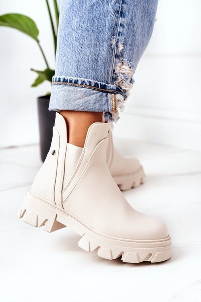 Insulated Chelsea Boots Beige Hashtag