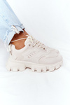 Women's Sneakers On A Chunky Sole Beige New York