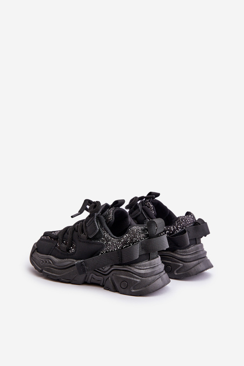 Children's Sneakers Decorated With Sequins Black Liatoma