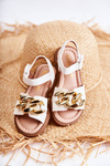 Children's Sandals With Velcro White Layra 