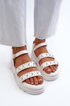 Women's Embellished Sandals White Eco Leather Arcida