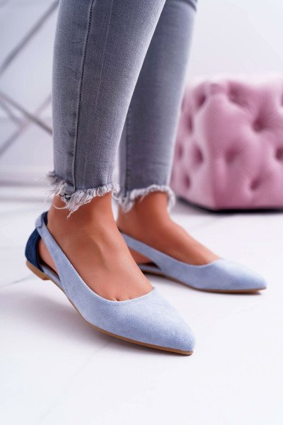 Lu Boo Ballerinas Pointed Suede Blue Better
