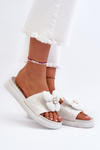 Women's Grey Sandals with Decoration on Low Platform Cedrella