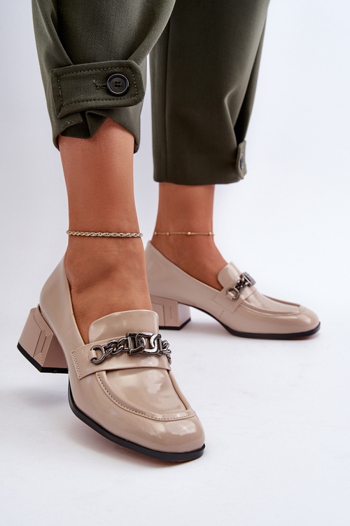 Beige Patent Leather Court Shoes S.Barski MR38-960