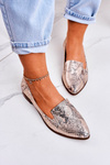 Women's Leather Moccasins Animal Print Gold Scarlett