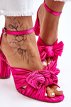 Fashionable Sandals With A Bow On Heels Fuchsia Callum