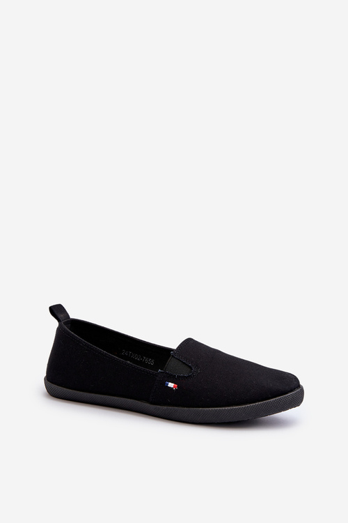 Damskie Tenisówki Trampki Slip-On Czarne Adrancia 24TX02-7655