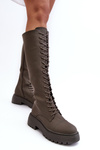 Lace-up Insulated Ankle Boots Dark Green Bergdis  