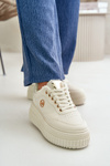 Damskie Buty Sportowe Sneakersy Masywna Podeszwa Beżowe Ardiela