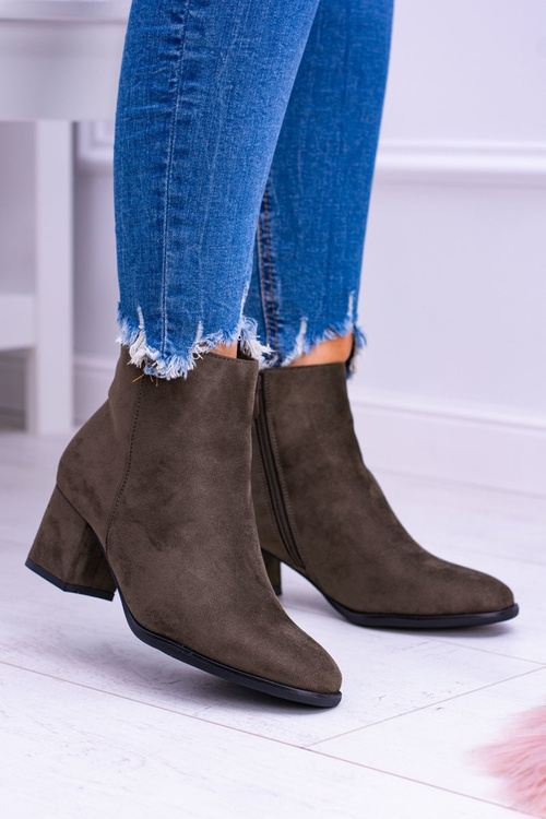 Women's Stiletto Boots Suede Khaki Ferimate
