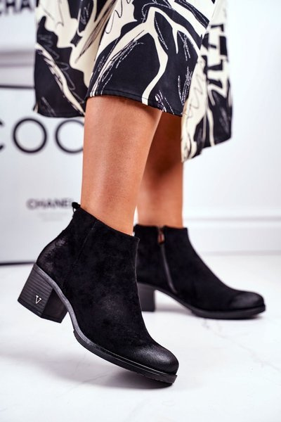 Women’s Boot On High Heel Suede Black Volares