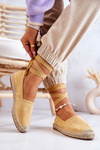 Tied Suede Espadrilles Yellow Ismanne