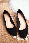 Women's Suede Ballerinas Sergio Leone BL611 Black Nemsis