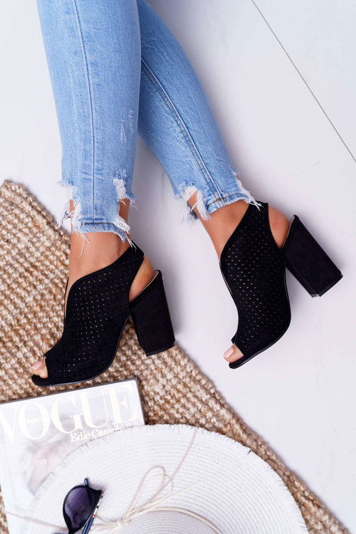 Women's Peep Toe Sandals Black Nevienna