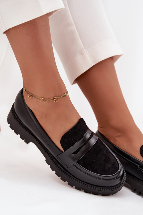 Women's Moccasins From Eco Leather Black Cailen