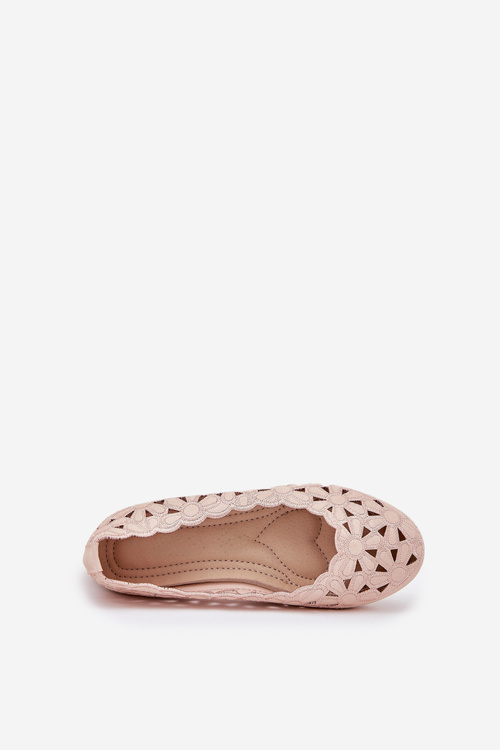 Kids' Cutout Glitter Ballerinas Pink Zindira