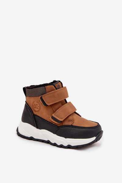 Insulated Children's Winter Shoes With Velcro Camel Nolivine