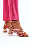 Patterned Sandals on Stiletto Multicolor Jenglla