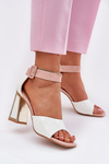 Lacquered Women's Sandals On Heel Vinceza 20266 White