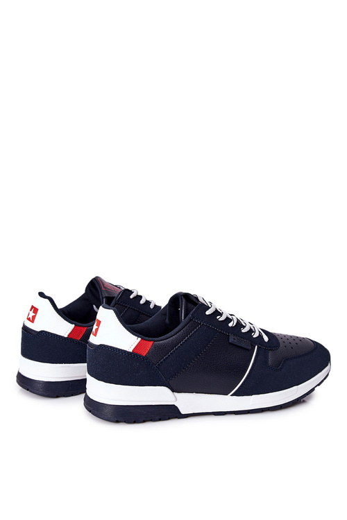 Buty Sportowe Skórzane Memory Foam Big Star Granatowe II174083