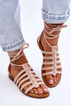 Women's Suede Roman Sandals Beige Sempre