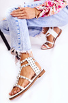 Women's Sandals With Studs In White Cavos
