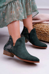 Women's Leather Boots Maciejka Green 04091-19