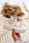 Warm Lace Up Snow Boots Beige Colioris 