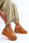 Klapki Damskie Masywna Platforma Camel Martina HD055-181
