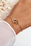 Delicate Bracelet With Hearts Gold