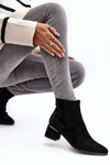 Women's Suede Boots on Heel Black Mebassa