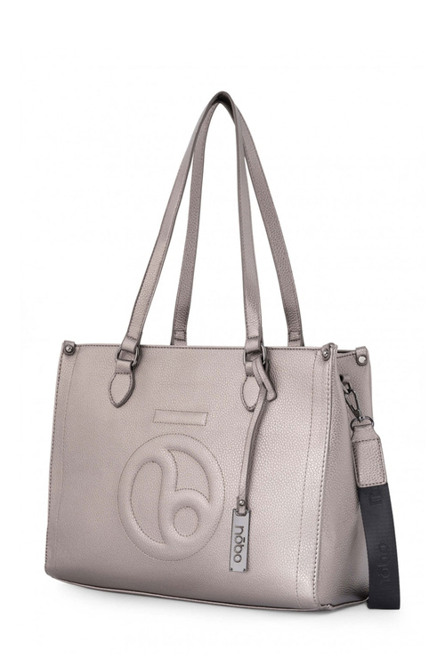 Torebka Shopperka Klasyczna Srebrna NOBO N1530-C015