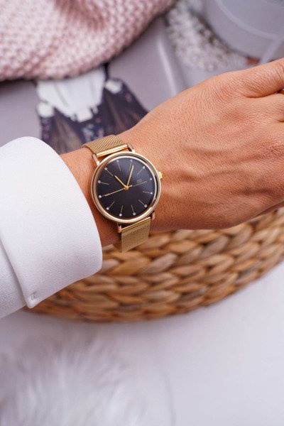 Women's Watch Giorgio & Dario Mesh Gold Black Dial Oreno