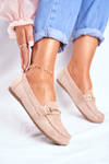 Women's Suede Moccasins Beige Dive