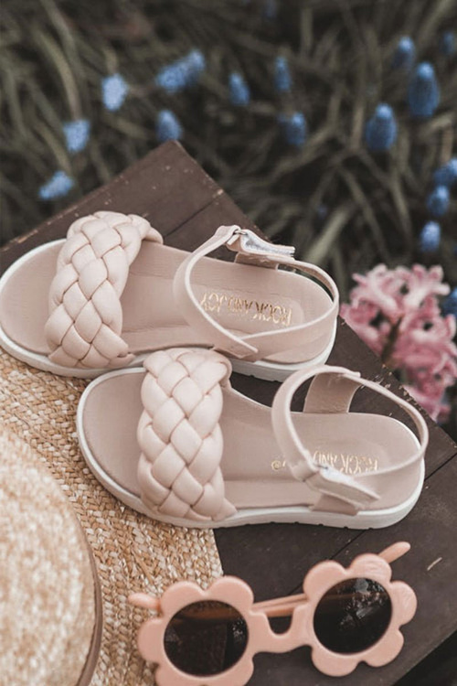Children's Braided Sandals Pink Adella
