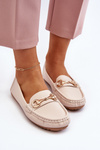Women's Classic Eco Leather Moccasins in Beige Demese
