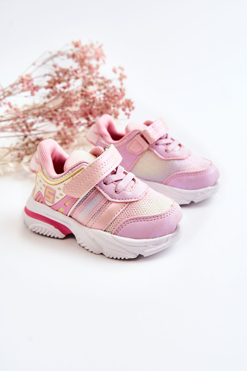 Buty Sportowe Dziecięce Lekkie Rzep Różowe Akella