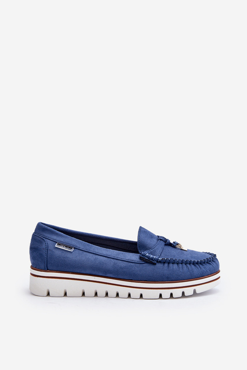 Women's Platform Moccasins Blue Railav