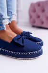 Espadryle Damskie Materiałowe Big Star Granatowe DD274782
