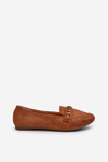 Mokasyny Damskie Z Łańcuchem Błyszczące Camel Aredilla 9988-73